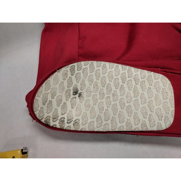 VINTAGE HOLEY SOLES GETAWAY BEACH BAG CANVAS TOTE RED RUBBER SOLE BOTTOM STRAPS - Picture 5 of 11